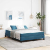 Cama box spring com colchão Azul Escuro 140 x 190 cm Veludo 1