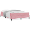 Cama box spring con colchón Rosa 140 x 190 cm Terciopelo 4