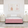 Cama box spring com colchão Rosa 140 x 190 cm Veludo 5