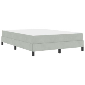 Cama box spring com colchão Cinzento-claro 140 x 200 cm Veludo H