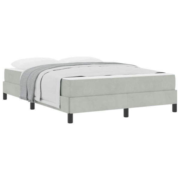 Cama box spring com colchão Cinzento-claro 140 x 200 cm Veludo M 3
