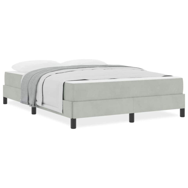 Cama box spring con colchón Gris Claro 140 x 200 cm Terciopelo M 4