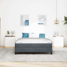 Cama box spring com colchão Cinza Escuro 140 x 200 cm Veludo 5