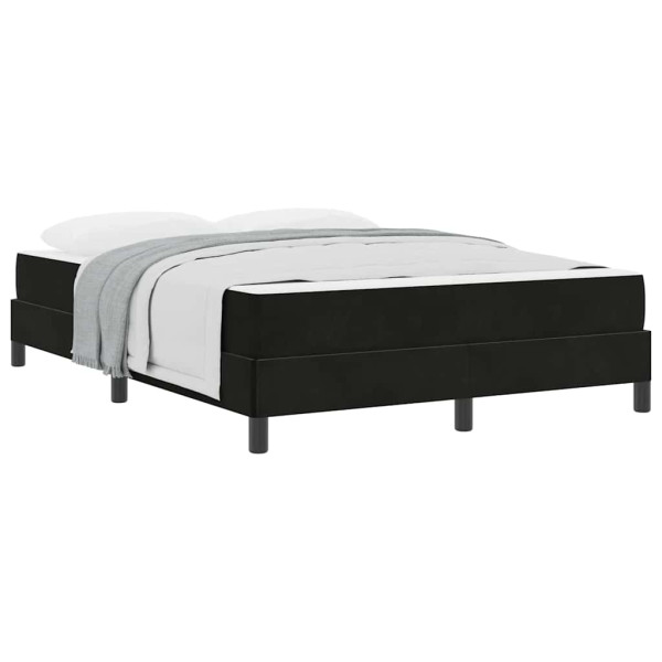 Cama box spring com colchão Preto 140 x 200 cm Veludo M 3