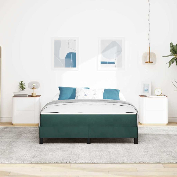 Cama box spring com colchão Verde Escuro 140 x 200 cm Veludo M 5