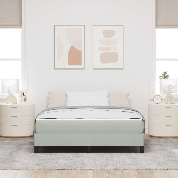 Cama box spring con colchón Gris Claro 160 x 200 cm Terciopelo M 5