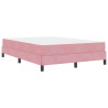 Cama box spring com colchão Rosa 160 x 200 cm Veludo 2