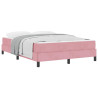 Cama box spring com colchão Rosa 160 x 200 cm Veludo 3