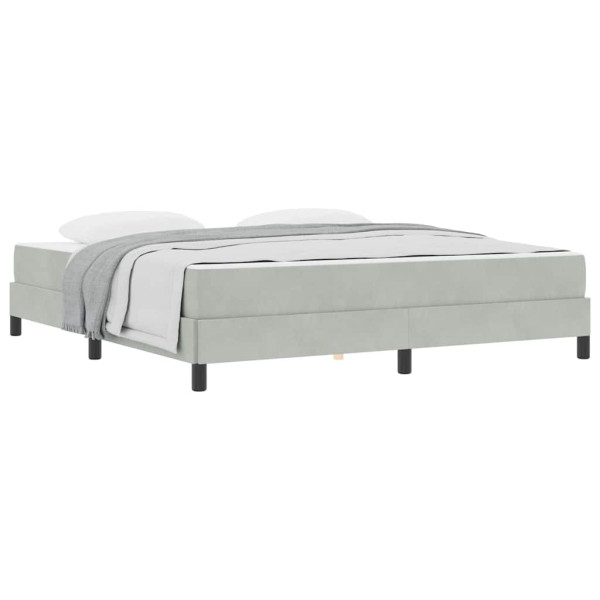 Cama box spring con colchón Gris Claro 180 x 200 cm Terciopelo M 3