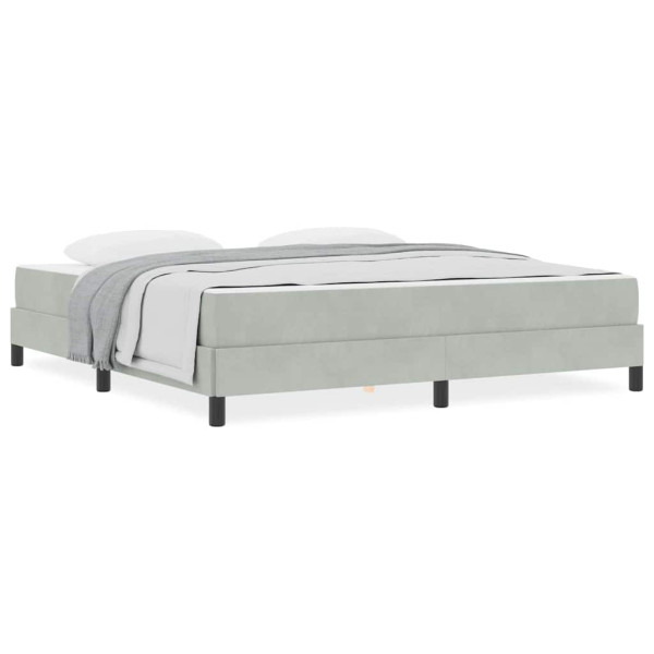 Cama box spring con colchón Gris Claro 180 x 200 cm Terciopelo M 4