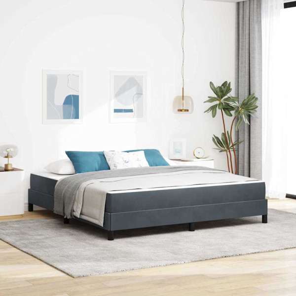 Cama box spring con colchón Gris oscuro 180 x 200 cm Terciopelo D