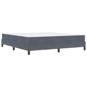Cama box spring com colchão Cinza Escuro 180 x 200 cm Veludo H