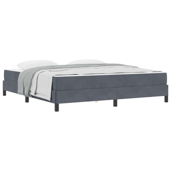 Cama box spring com colchão Cinza Escuro 180 x 200 cm Veludo M 3