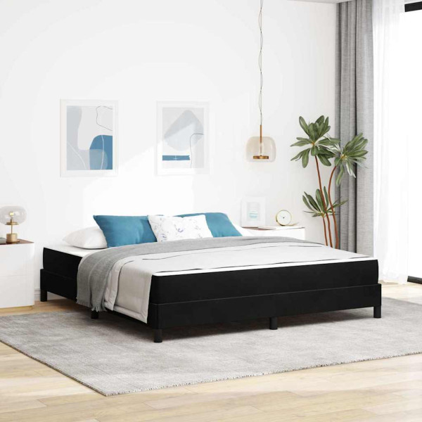 Cama box spring con colchón Negro 180 x 200 cm Terciopelo D