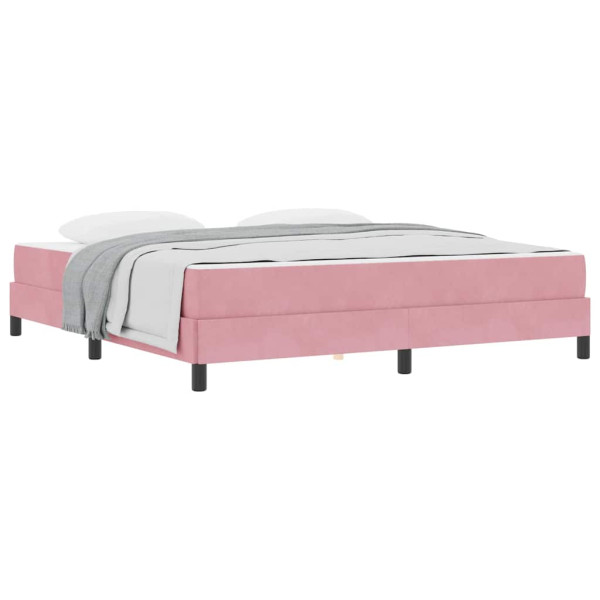Cama box spring con colchón Rosa 180 x 200 cm Terciopelo M 3
