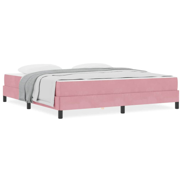 Cama box spring com colchão Rosa 180 x 200 cm Veludo M 4