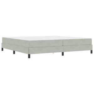 Cama box spring con colchón Gris Claro 200 x 200 cm Terciopelo H