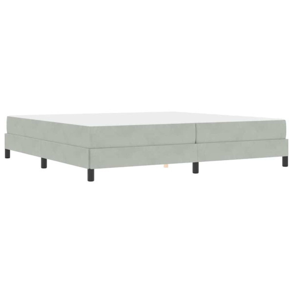 Cama box spring com colchão Cinzento-claro 200 x 200 cm Veludo M 2