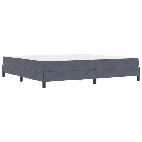 Cama box spring con colchón Gris oscuro 200 x 200 cm Terciopelo M 2