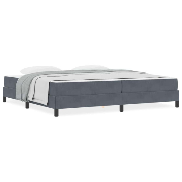 Cama box spring con colchón Gris oscuro 200 x 200 cm Terciopelo M 4