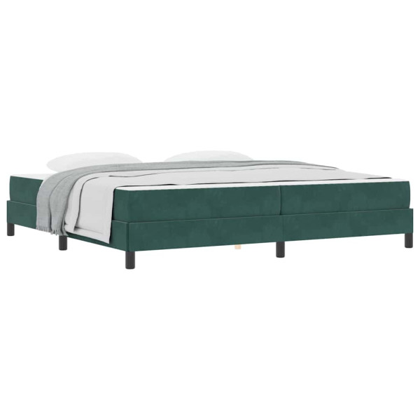 Cama box spring com colchão Verde Escuro 200 x 200 cm Veludo M 3