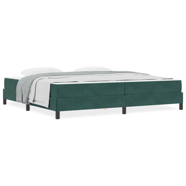 Cama box spring com colchão Verde Escuro 200 x 200 cm Veludo M 4