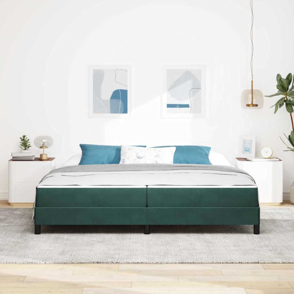 Cama box spring com colchão Verde Escuro 200 x 200 cm Veludo M 5