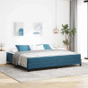 Cama box spring com colchão Azul Escuro 200 x 200 cm Veludo 1