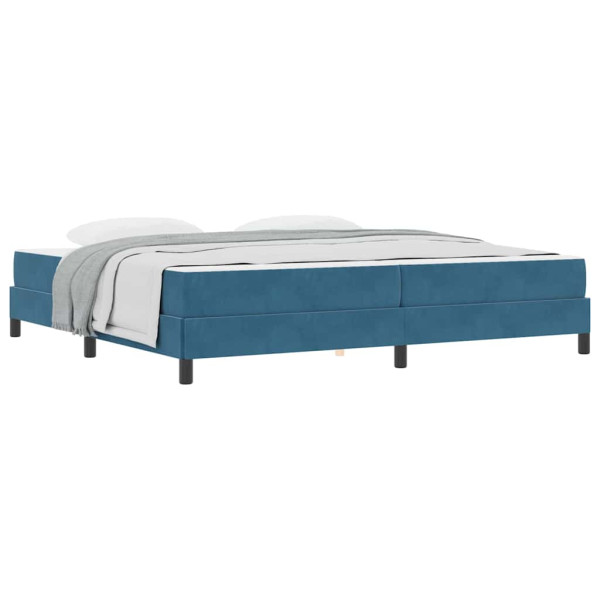 Cama box spring com colchão Azul Escuro 200 x 200 cm Veludo M 3