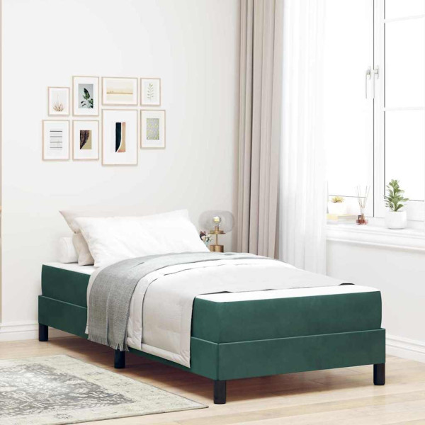 Cama box spring con colchón Verde oscuro 80 x 220 cm Terciopelo D