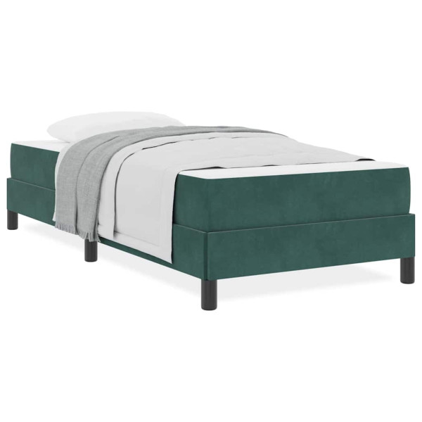 Cama box spring com colchão Verde Escuro 80 x 220 cm Veludo M 4