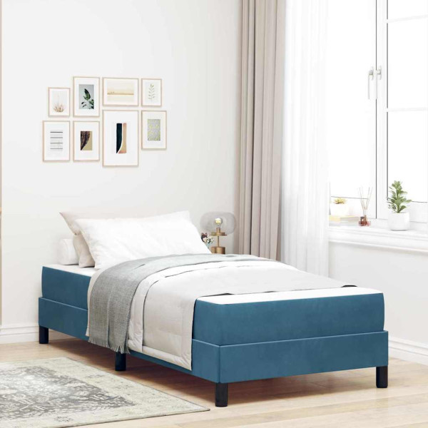 Cama box spring con colchón Azul Oscuro 80 x 220 cm Terciopelo D