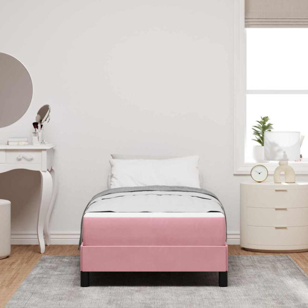 Cama box spring com colchão Rosa 80 x 220 cm Veludo M 5