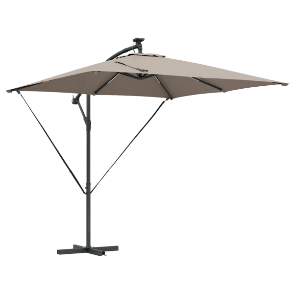 Parasol de cantilever tipo plátano Taupé 249 x 249 x 250 cm D