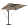 Parasol de cantilever tipo plátano Taupé 249 x 249 x 250 cm 2