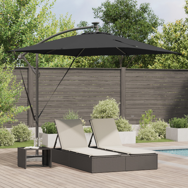 Parasol de cantilever tipo plátano Negro 249 x 249 x 250 cm D