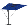 Parasol de cantilever tipo plátano Azul 249 x 249 x 250 cm 4