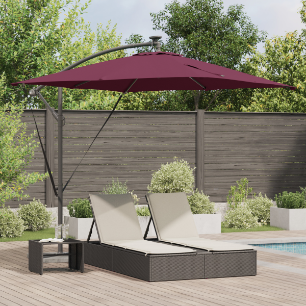 Parasol de cantilever tipo plátano con cerradura Rojo burdeos D