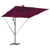 Parasol de cantilever tipo plátano con cerradura Rojo burdeos 4