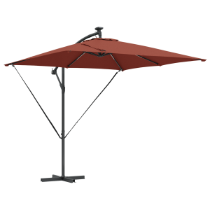 Parasol de cantilever tipo plátano Terracota 249 x 249 x 250 cm H