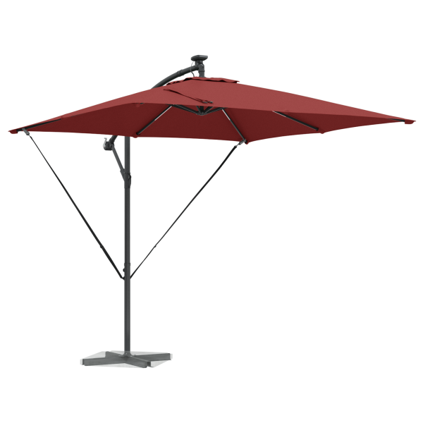 Parasol de cantilever tipo plátano Terracota 249 x 249 x 250 cm M 3