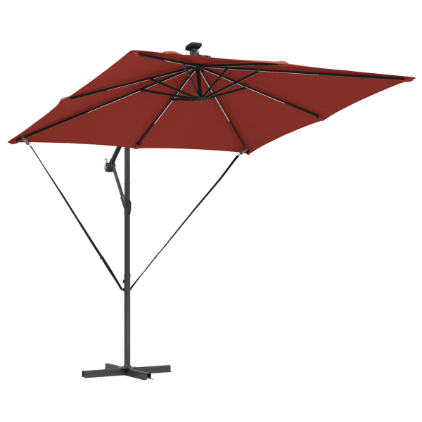 Parasol de cantilever tipo plátano Terracota 249 x 249 x 250 cm M 4