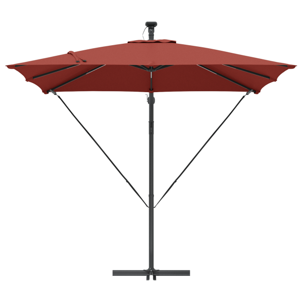 Parasol de cantilever tipo plátano Terracota 249 x 249 x 250 cm M 5
