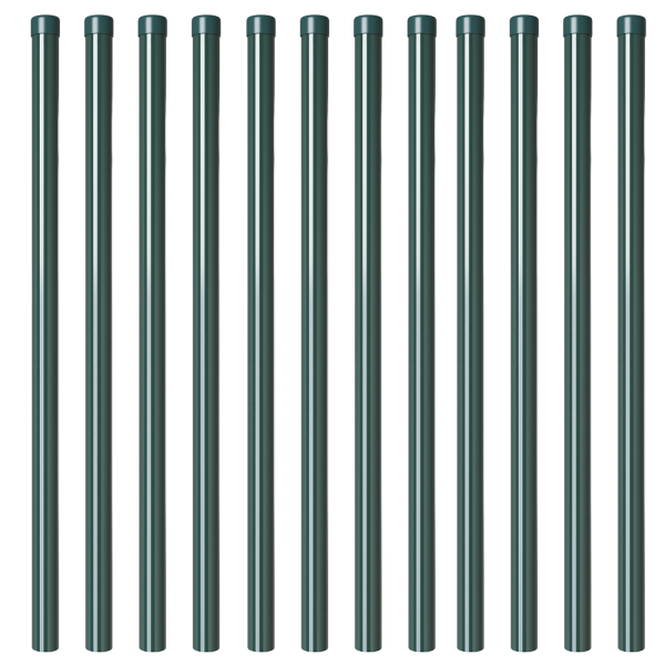 Postes de Cerca 12 pcs Verde 100 cm Aço com Revestimento em Pó M 3