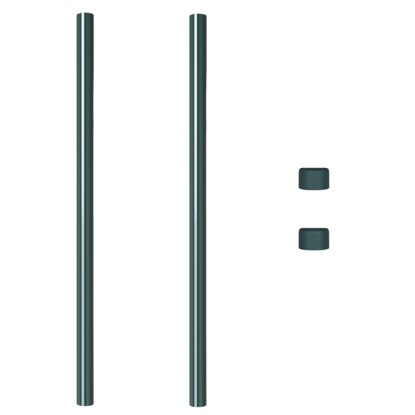 Postes de Cerca 2 pcs Verde 120 cm Aço com Revestimento em Pó M 4