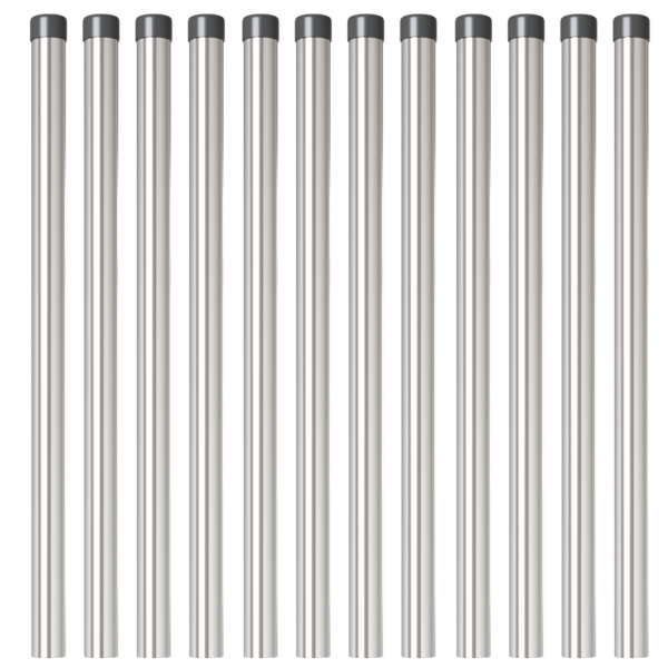 Postes de cerca 12 pcs Plateado 60 cm Acero galvanizado M 3