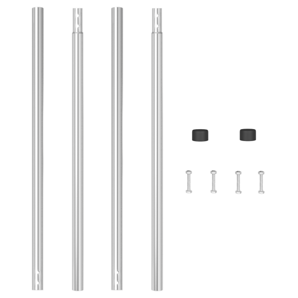 Postes de Cerca 2 pcs Prateado 130 cm Aço galvanizado M 4