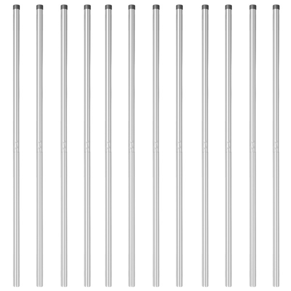 Postes de cerca 12 pcs Plateado 200 cm Acero galvanizado M 3