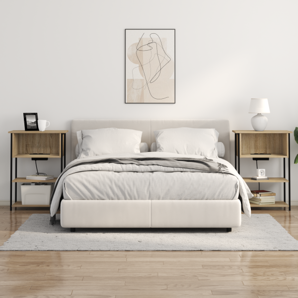 Armário de Cabeceira Carvalho sonoma 55 x 31 x 76 cm M 4