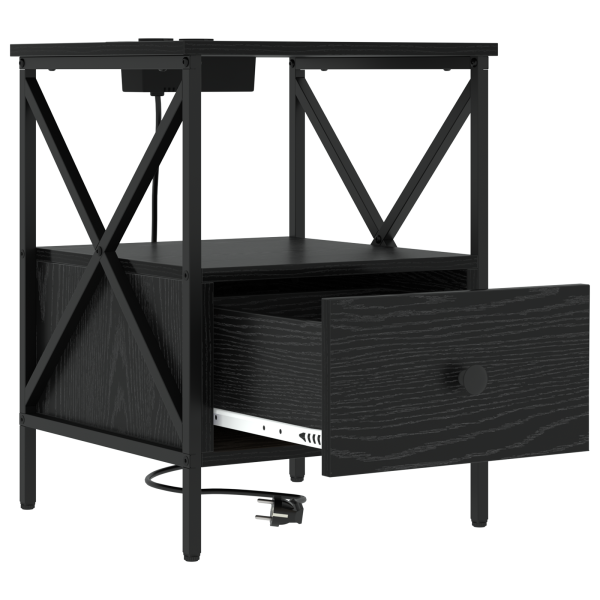 Armario de Noche con cajón Roble negro 41.5 x 40.5 x 55 cm M 5